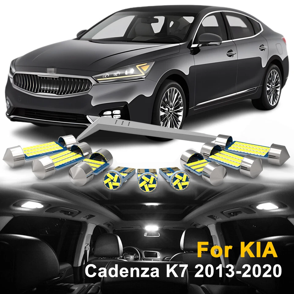 14x luces LED interiores de respaldo inverso blancas para Kia Cadenza 2013-2020 Foto 2 de 4