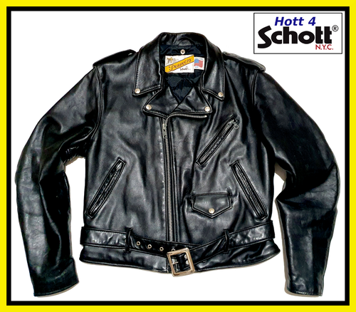 Clásico SCHOTT Cuero Negro Pesado 118 Perfecto. Excelente Estado y Calidad - Imagen 6 de 18