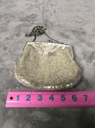Delill Vintage Silver Beaded Shoulder Bag - Made in Macau - Picture 9 of 10