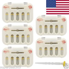 5 Boxes USA Dental Fiber Post Resin Post Screw Thread Quartz & 5-Drills Yellow