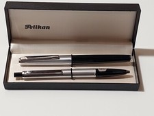 Vintage PELIKAN Schreibset P474 K474 P1 Füller und Kugelschreiber SILVEXA Etui