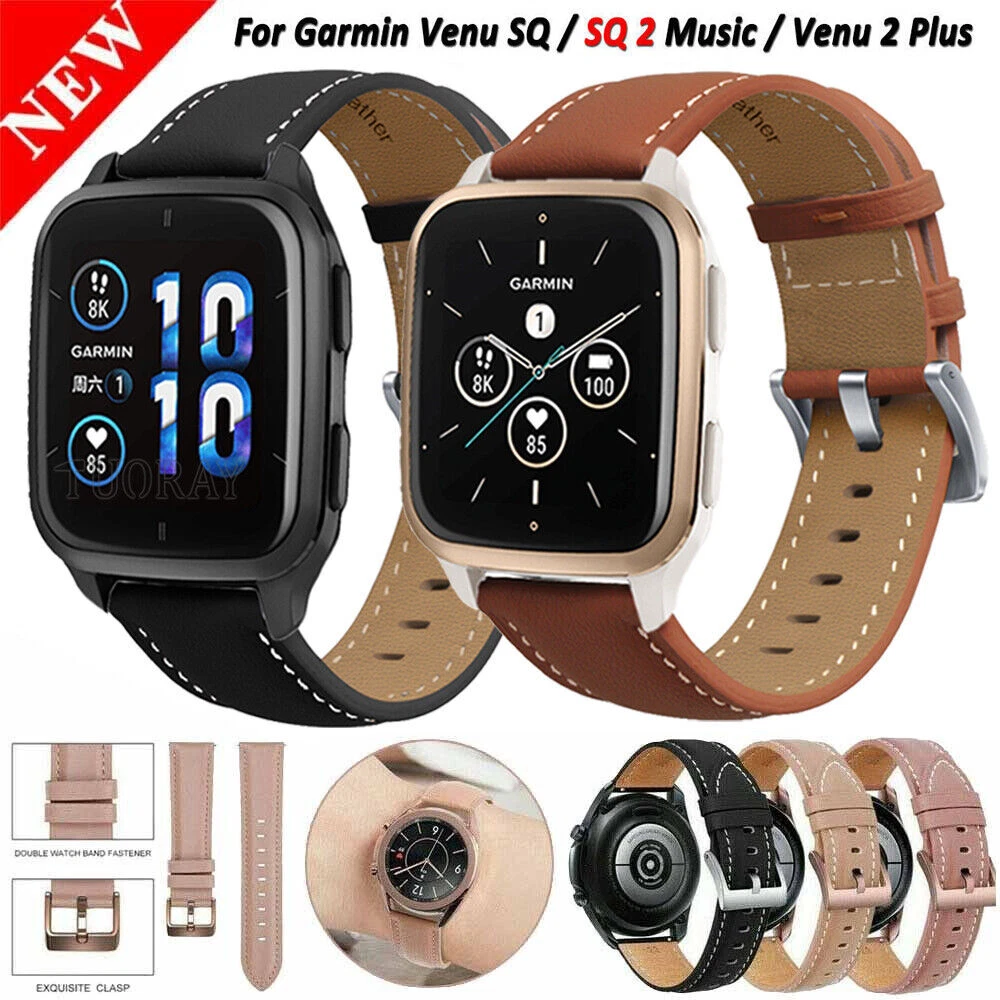 Sport Leather Wrist Watch Band Strap For Garmin Vivoactive 4 3