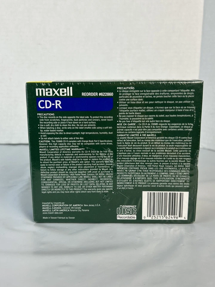 Maxell Discs  CD-R  700 MB 80 MIN 40X Recordable Music New Sealed 10  Pack - Image 3 of 4