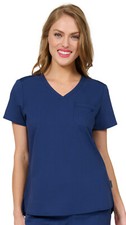 Evolution Scrubs Women's Performance V-Neck Tuck In Top, NWT, Navy Blue, XS