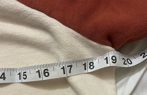 Madewell Sweatshirt Women’s XS Orange Ivory Blue Colorblock Cropped Retro 80s - Picture 9 of 9