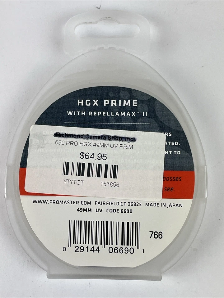 Promaster #6690 HGX Prime UV Filter 49mm w/Repellamax New In Box - Image 3 of 4