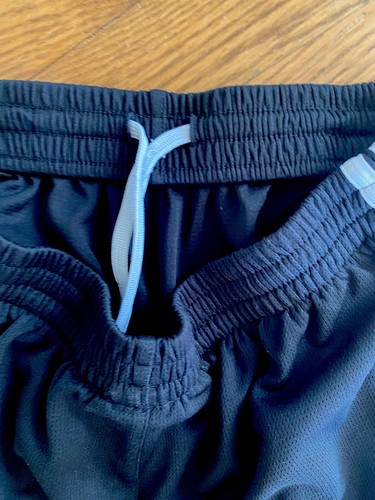 Adidas Climalite Black White Stripe Shorts Drawstring Athletic Boys XL 16-18 - Picture 6 of 6