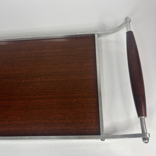 VTG BUENILUM ALUMINUM TRAY W WESTINGHOUSE MICARTA INSERT MIDCENTURY BAR RARE - Picture 2 of 6