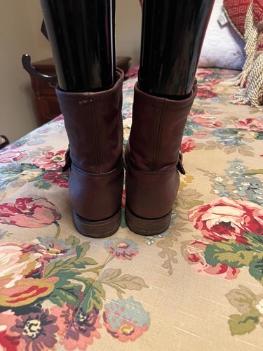 FRYE Veronica Short Boots Womens Sz 7.5B Dark Brown Leather Motorcycle Rider - Picture 6 of 9