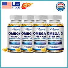 Omega 3 Fish Oil Capsules 3x Strength 1000mg EPA&DHA, Highest Potency 120PCS