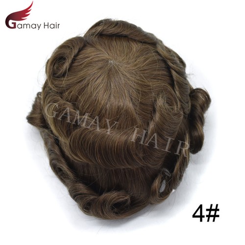 French Lace Front Mens Toupee Poly Pu Hairpiece Natural Hair Replacement Systems - Picture 16 of 74