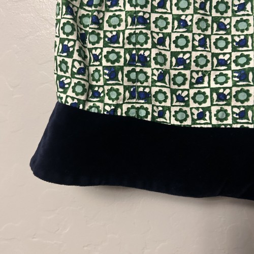 Oscar de la Renta girls green, navy and white floral and velvet dress size 5 - Picture 9 of 19