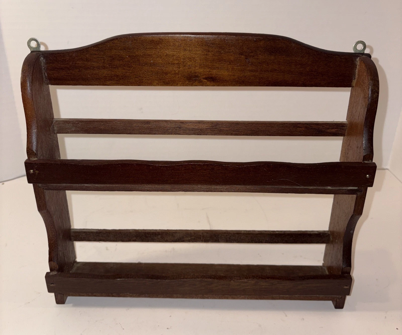Vintage Wood Spice Rack Wall Hanging Two Tier Farmhouse Cottagecore