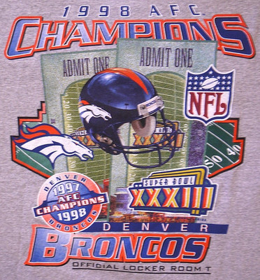 Mens BNWOT Vintage STARTER Locker Room NFL Denver Broncos SUPER BOWL 33 Shirt M