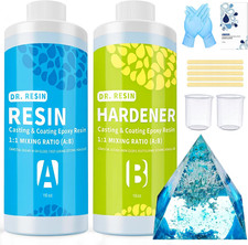 Clear Epoxy Resin Kit 2 Part 32 Oz for Table Bar Top Countertop Wood Safe Self-