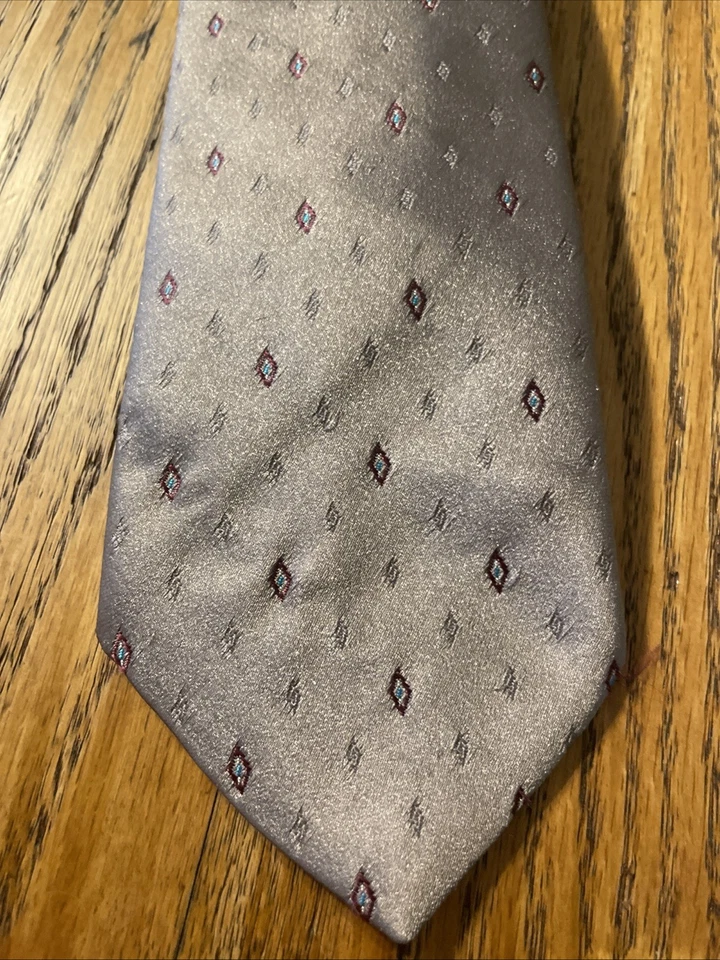 Corbata geométrica de seda Buckingham usada en excelente estado para hombre Foto 2 de 4