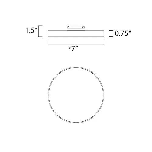 MAXIM LIGHTING 57662WTBK Trim 1-Light 7" Wide Black Utility Items - Picture 2 of 2