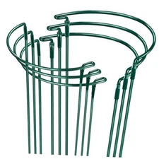 Plant Supports Stakes 6PCS, Half Round Metal Garden Stakes 6 pack 10" W x 16" H