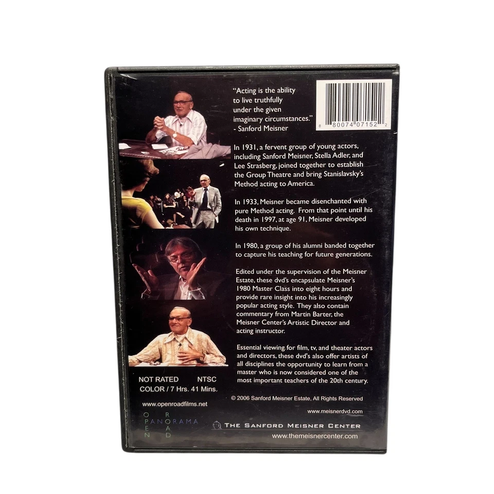 Sanford Meisner Master Class (DVD, 2-Disc Set) 8 Hours Acting Instruction D13 - Image 2 of 3