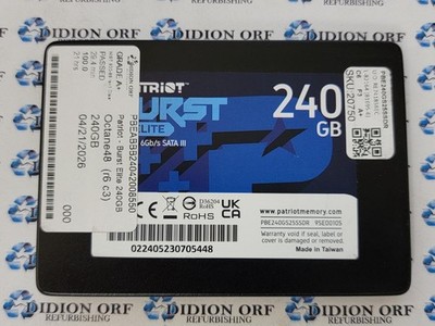 PATRIOT BURST ELITE 240GB 2.5'' SATA SSD PBE240GS25SSDR, Grade A+, SKU 20750