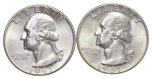 Choice Unc 1961 P+D Washington Quarter Gem BU Collection Lot Set