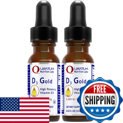 QNL D3 Gold Liquid Vitamin D Drops Bone Strength Cardiovascular Immune Support 0