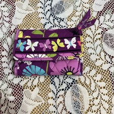 VERA BRADLEY Euro Trifold Wallet FLUTTERBY Clutch Coin New Without Tag