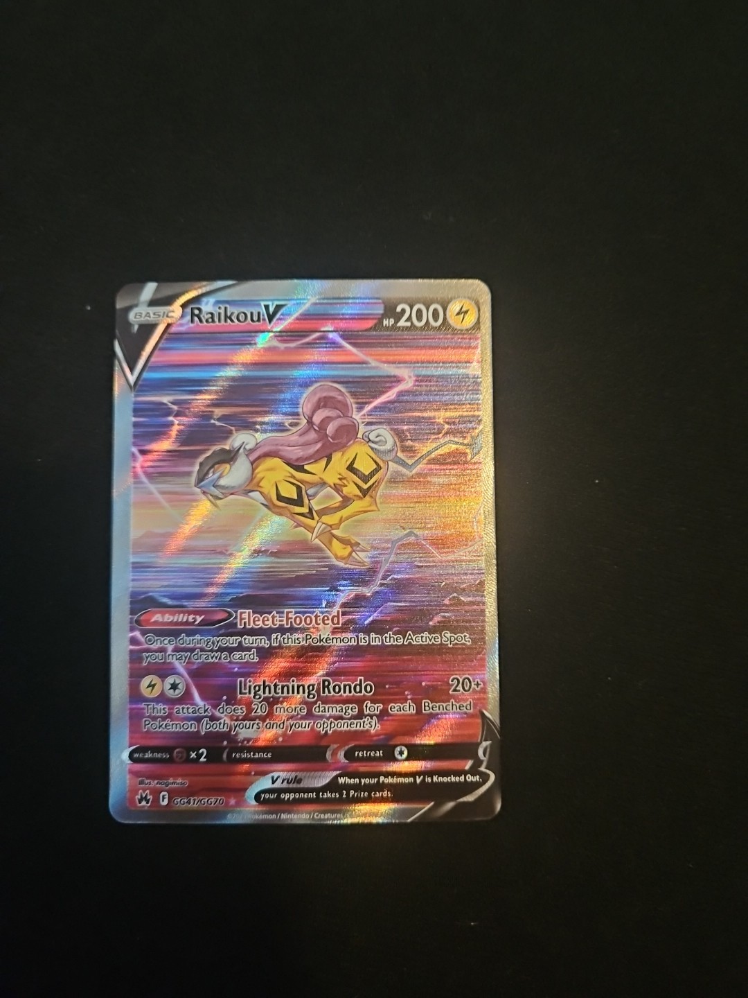 Raikou v Crown Zenith Galarian Gallery Holo Ultra Rare Card GG41/GG70 NM