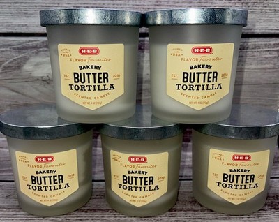 HEB 5 Scented Candles Flavor Favorites Bakery  BUTTER TORTILLA  4oz New  