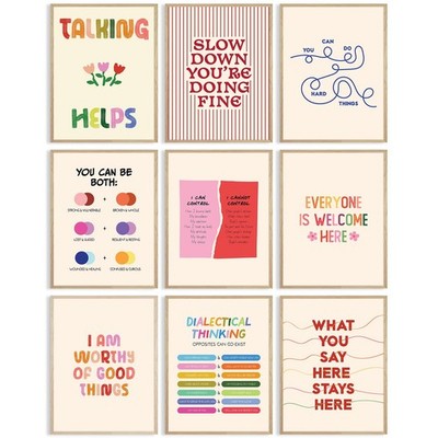 Mental Health Wall Art Psychology Canvas Poster Therapy Office Wall Decor Ins...