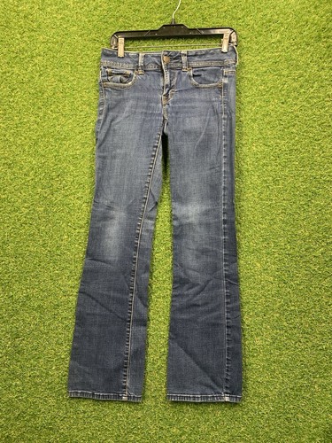 American Eagle Jeans Womens 4 Regular Original Boot Dark Wash Denim Pockets y2k - Picture 2 of 12