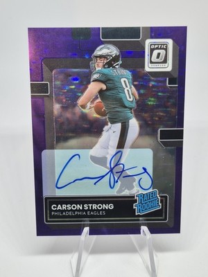2022 Donruss Optic Carson Strong Purple Holo /50 Rated Rookie Autograph #211