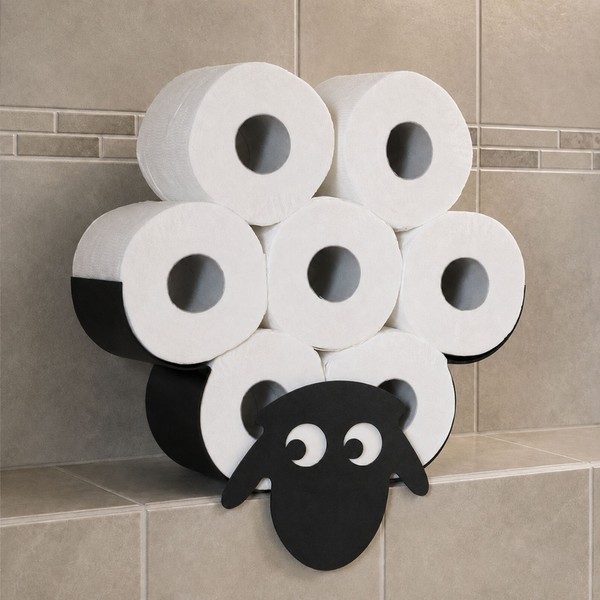 Toilettenpapierhalter Schaf Wandmontage Schwarz Metall Toilettenrollenhalter Wc-image