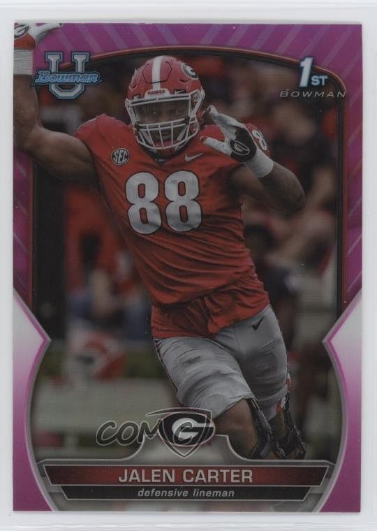 2022 Bowman U Chrome Pink Refractor Jalen Carter #37 15ik