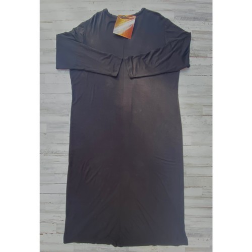 SERENA WILLIAMS Long Black Maxi Knit Dress Button SZ 1X C100149 - Picture 2 of 6