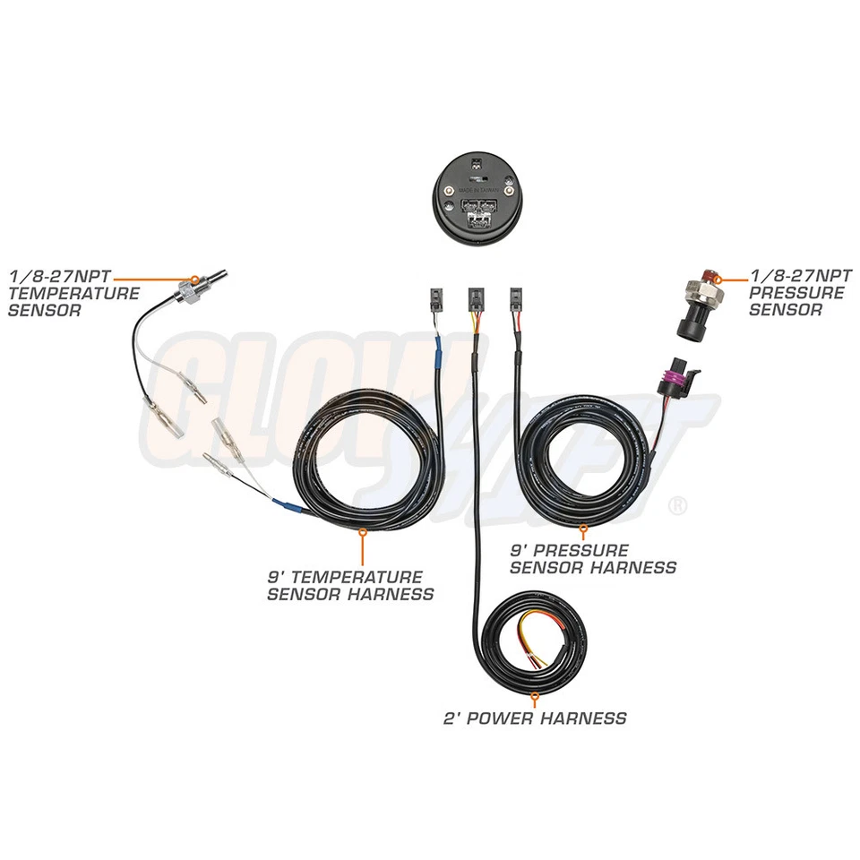 GlowShift 10 Color Digital Dual Temperature & Pressure Combo Gauge - Image 2 of 4