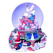 SANTA CLAUS Is Coming To Town Musical Water Snow Globe w/ Revolving Base Vintage