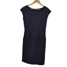 Quince Women Ultra-Stretch Ponte Cap Sleeve Mini Dress Navy S