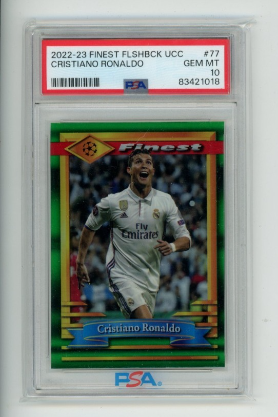Topps RONALDO ロナウド インサート MOMENTOS 2022-23 Topps Finest Flashback #77 CRISTIANO RONALDO Refractor Psa