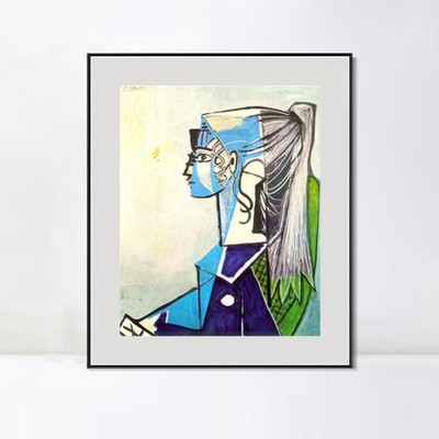 Framed Canvas 1954 Portrait de Sylvette David 24 au fauteuil by