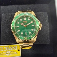 Invicta Pro Diver Watch Men 43mm Green Dial Gold Tone Bracelet Round 49702
