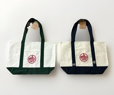 Trader Joe's Large Canvas Tote Bag Green Blue Heavy Cotton Reusable Lot of 2 