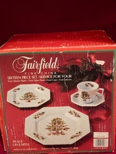 Vintage Fairfield Fine China ''Peace On Earth'' 16pc. Service for 4 Original box