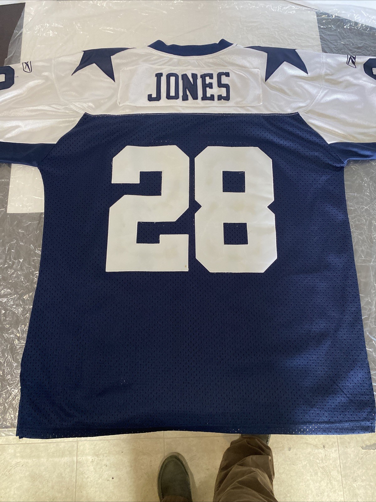 Used Reebok Authentic Dallas Cowboys 28 Jones Jersey Size 52  thumbnail 14