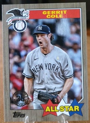 Gerrit Cole /75 35th Anniversary 1987 Gold 2022 Topps Series 2 New York Yankees