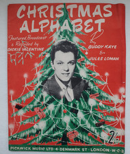 CHRISTMAS ALPHABET SHEET MUSIC DICKIE VALENTINE, BUDDY KAYE & JULES LOMAN
