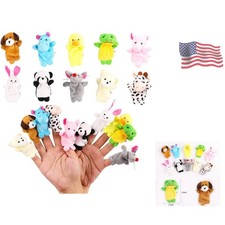 10 Pcs Finger Puppets Soft Plush Animals Kids Party Favors