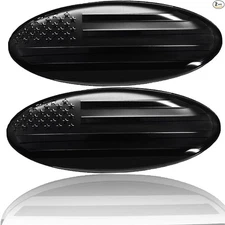 9 Inch Front Grill Rear Tailgate Emblem for 04-14 F150, 11-14 Edge, Flag-Black