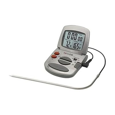 Programmable Instant-Read Wired Probe Digital Meat Thermometer, Stainless Ste...