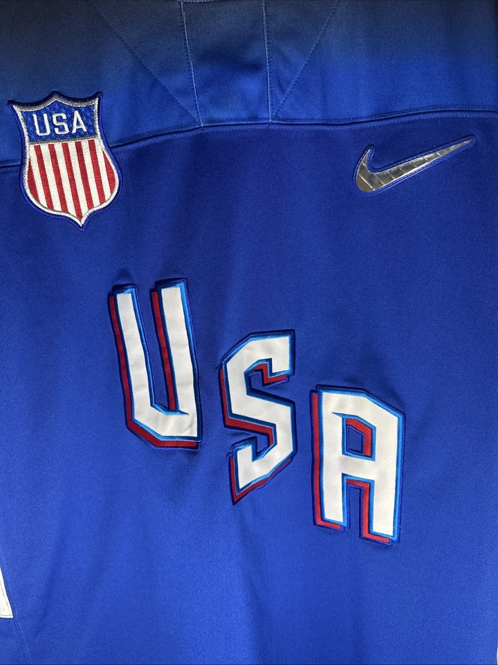 2018 PyeongChang USA Olympic Hockey Jersey Royal Blue Size Extra Large - Image 2 of 4